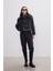 Antrasit Peluş Crop Ceket 5