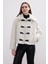 Ekru Peluş Crop Ceket 1