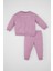 Kız Bebek 2'li Takım Bisiklet Yaka Baskılı Sweatshirt Jogger Beli Lastikli Eşofman Altı D0814A524AU 1