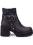 DZA07-8962278 Siyah Günlük Platform Topuklu Kadın Bot 2