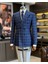 Italyan Stil Slim Fit Ekose Kravuze Erkek Tek Ceket Lacivert T12892 1