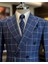 Italyan Stil Slim Fit Ekose Kravuze Erkek Tek Ceket Lacivert T12892 2