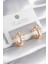 Pirinç Gold Renk Zirkon Taşlı Halka Model Kadın Küpe - TJ-BKP8366 1