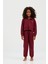 Kız Çocuk Basıc Fluffy Sweatshirt Bordo 2