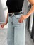 Yırtık Detay Wide Leg Blue Jean 4