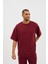 Erkek Basic Fluffy Modal Tshirt Bordo 4