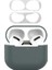 Apple Airpods 3 için Kutusu Silikon Şok Emici Metal Toz Geçirmez Etiket Seti Gece Yarısı İ + Gümüş Kulaklık Kılıfı (Yurt Dışından) 1