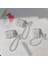 Apple Airpods için Şarj Lı 2016 2019 Kablosuz Şarj Lı Airpods 2019 Şık Şeffaf Tpu Galvanik Aşk Kalp Desenli Ayı Kolye Bilezikli Kulaklık Kılıfı (Yurt Dışından) 2