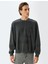 Oversize Sweatshirt Baskılı Bisiklet Yaka Yıkamalı Şardonlu Pamuk Karışımlı 3