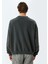 Oversize Sweatshirt Baskılı Bisiklet Yaka Yıkamalı Şardonlu Pamuk Karışımlı 4