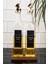 2'li Cam Yağdanlık Seti, Gold Kilit, Ahşap Stant, 500 ml, Turuncu Renk 1