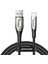 Star-Light Serisi 1,2m Usb-A-Lightning Kablosu 3A Hızlı Şarj Naylon Örgülü Veri Kablosu-Siyah (Yurt Dışından) 1