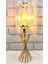 Modern Dekoratif Gold Metal Burgu Kristal Taşlı Kristal Silindir Şapkalı Abajur Masa Lambası 1