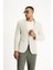 Super Slim Fit Ekstra Dar Kesim Desenli Keten Spor Ceket 3
