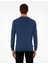 Pierre Cardin Erkek İndigo Melanj Slim Fit Bisiklet Yaka Basic Triko Kazak 50296621-VR155 5