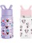 Disney Minnie Mouse Çocuklar Su Şişeleri 2'li Saman Kapaklı Paket Kız ve Erkek Okul Için Yeniden Kullanılabilir Yalıtımlı Paslanmaz Çelik ve Plastik Bardaklar | (Yurt Dışından) 3