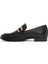 Kadın Siyah Toka Detaylı Deri Maskülen Loafer 24WFD360618 2