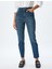 Mom Fit Kot Pantolon Yüksek Bel Dar Kalıp Düğmeli Cepli Pamuklu - Mom Fit Jeans 3