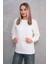Kadın Kanguru Cepli Kapüşonlu Iki Iplik Sweatshirt 245099 - 3