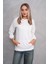 Kadın Kanguru Cepli Kapüşonlu Iki Iplik Sweatshirt 245099 - 4