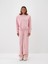 Kadın Pembe Pamuk Dokulu Oversize Sweatshirt 1