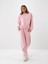 Kadın Pembe Pamuk Dokulu Oversize Sweatshirt 2