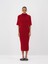 Kadın Kırmızı Doğal Yün Dokulu Regular Fit Elbise 1