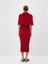 Kadın Kırmızı Doğal Yün Dokulu Regular Fit Elbise 4