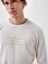 Erkek Ekru Pamuk Dokulu Regular Fit Uzun Kollu Tişört 2