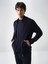 Erkek Lacivert Doğal Yün Dokulu Regular Fit Hırka 2