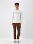 Erkek Ekru Pamuk Dokulu Regular Fit Sweatshirt 1