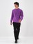 Erkek Mor Pamuk Dokulu Regular Fit Sweatshirt 2