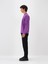 Erkek Mor Pamuk Dokulu Regular Fit Sweatshirt 3