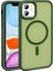 - Apple iPhone 12 Pro - Kılıf Magsafe Şarj Özellikli Mat Arka Yüzey Sio Kapak - Koyu Yeşil 1