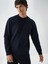 Erkek Lacivert Pamuk Dokulu Regular Fit Sweatshirt 2