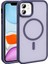 - Apple iPhone 12 Pro - Kılıf Magsafe Şarj Özellikli Mat Arka Yüzey Sio Kapak - Koyu Mor 1
