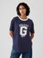 Kadın Lacivert Organik Pamuk Gap Logo Oversized Boyfriend T-Shirt 1