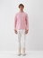 Erkek Pembe Pamuk Dokulu Regular Fit Uzun Kollu Tişört 1