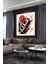 Kırmızı ve Siyah Soyut Dekoratif Kare Cam Tablo 3