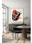 Kırmızı ve Siyah Soyut Dekoratif Kare Cam Tablo 5