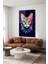 Renkli Kedi Illüstrasyon Dekoratif Dikey Cam Tablo 3