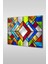 Vitraj Stil Geometrik Desen Dekoratif Yatay Cam Tablo 1