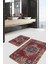 Kırmızı Doğal Pamuklu 2'li Banyo&mutfak Paspas Seti 60 x 100 50 x 60 cm 1