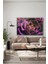 Mor Çiçek Yakın Çekim Dekoratif Yatay Cam Tablo 5