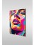 Pop Art Kadın Yüzü Modern Dikey Cam Tablo 1