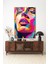 Pop Art Kadın Yüzü Modern Dikey Cam Tablo 5