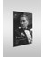 Atatürk Payidar Özel Tasarım Siyah Beyaz Dikey Cam Tablo 2