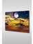 Sarı Alacakaranlık Dolunay Dekoratif Yatay Cam Tablo 1