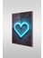 Neon Stil Mavi Kalp Dikey Cam Tablo 1