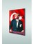 Atatürk ve Türk Bayrağı Dikey Cam Tablo 1